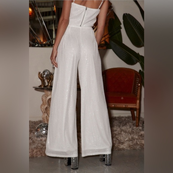 12th Tribe Soiree White Sequin Pants - Picture 2 of 8